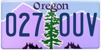 OR license plate 027OUV