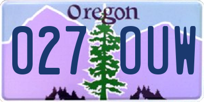 OR license plate 027OUW