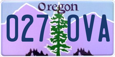 OR license plate 027OVA
