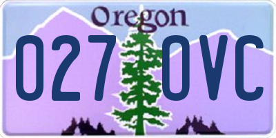 OR license plate 027OVC