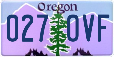 OR license plate 027OVF