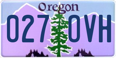 OR license plate 027OVH