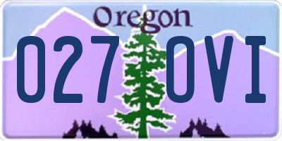 OR license plate 027OVI