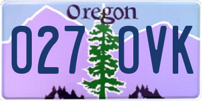 OR license plate 027OVK