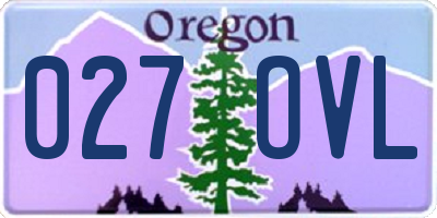 OR license plate 027OVL