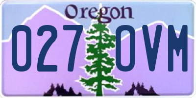OR license plate 027OVM