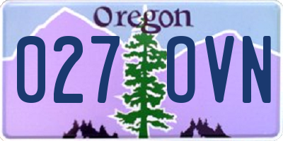 OR license plate 027OVN