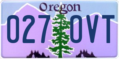 OR license plate 027OVT