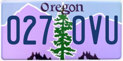 OR license plate 027OVU