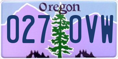 OR license plate 027OVW