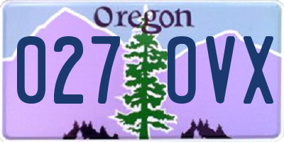 OR license plate 027OVX