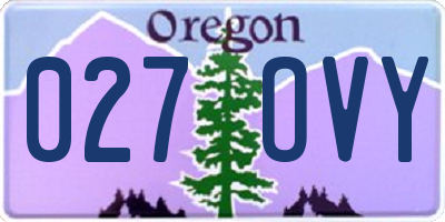 OR license plate 027OVY