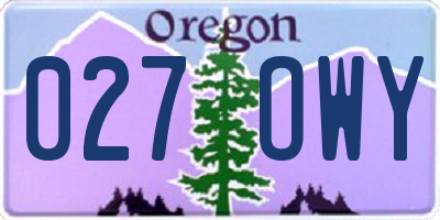 OR license plate 027OWY