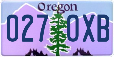 OR license plate 027OXB