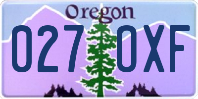 OR license plate 027OXF