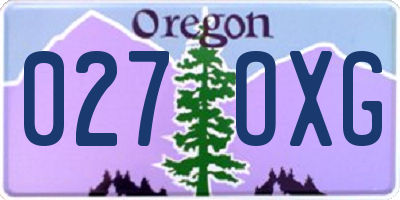 OR license plate 027OXG