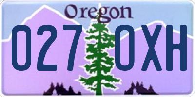 OR license plate 027OXH