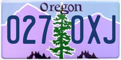 OR license plate 027OXJ