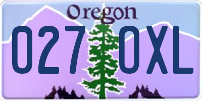 OR license plate 027OXL