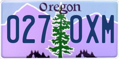 OR license plate 027OXM