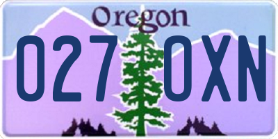 OR license plate 027OXN