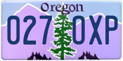 OR license plate 027OXP