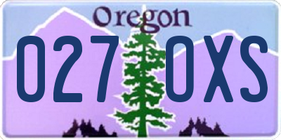 OR license plate 027OXS