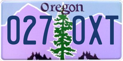 OR license plate 027OXT