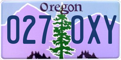 OR license plate 027OXY