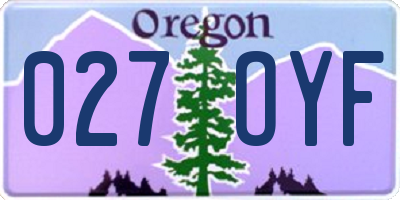 OR license plate 027OYF