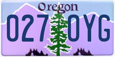 OR license plate 027OYG