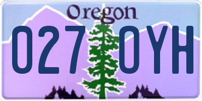 OR license plate 027OYH