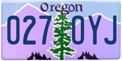 OR license plate 027OYJ