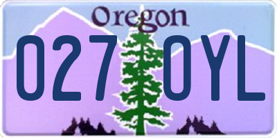 OR license plate 027OYL