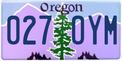 OR license plate 027OYM