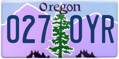 OR license plate 027OYR