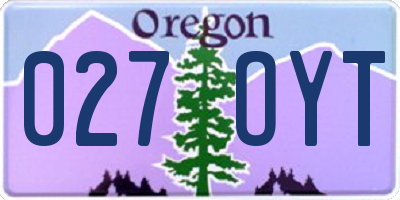 OR license plate 027OYT