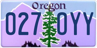 OR license plate 027OYY