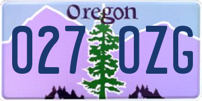 OR license plate 027OZG