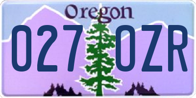 OR license plate 027OZR