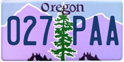 OR license plate 027PAA