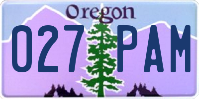 OR license plate 027PAM