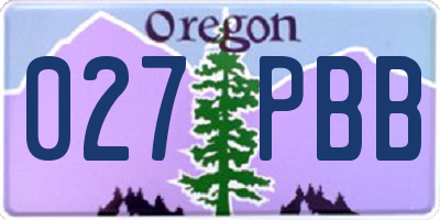 OR license plate 027PBB