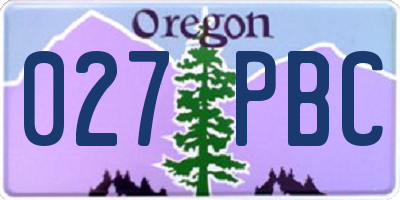 OR license plate 027PBC