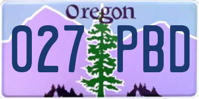 OR license plate 027PBD
