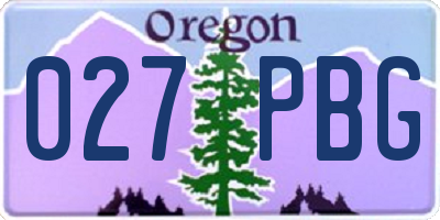 OR license plate 027PBG