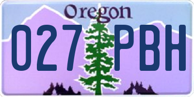 OR license plate 027PBH
