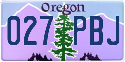 OR license plate 027PBJ