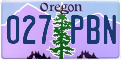 OR license plate 027PBN
