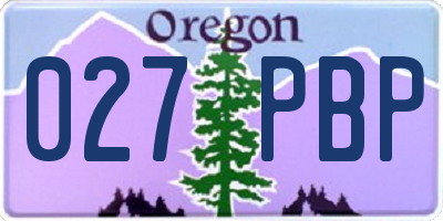 OR license plate 027PBP